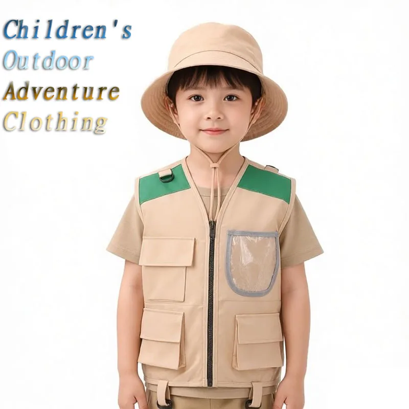 Outdoor Adventure Kit For Kids - Halloweenkostuum voor kinderen: ontdekkingshoed, vest en