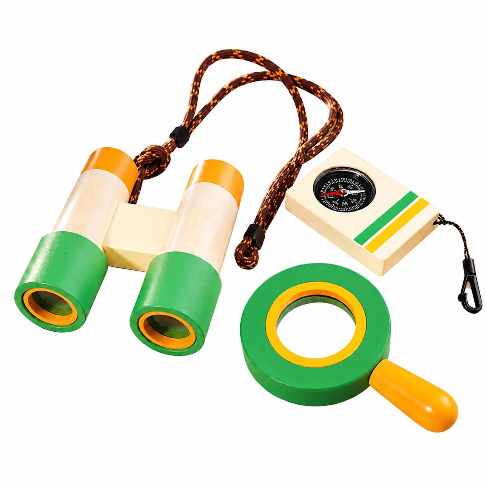 Outdoor Adventure Kit For Kids - Houten buitenspeelset voor kinderen, inclusief verrekijker,