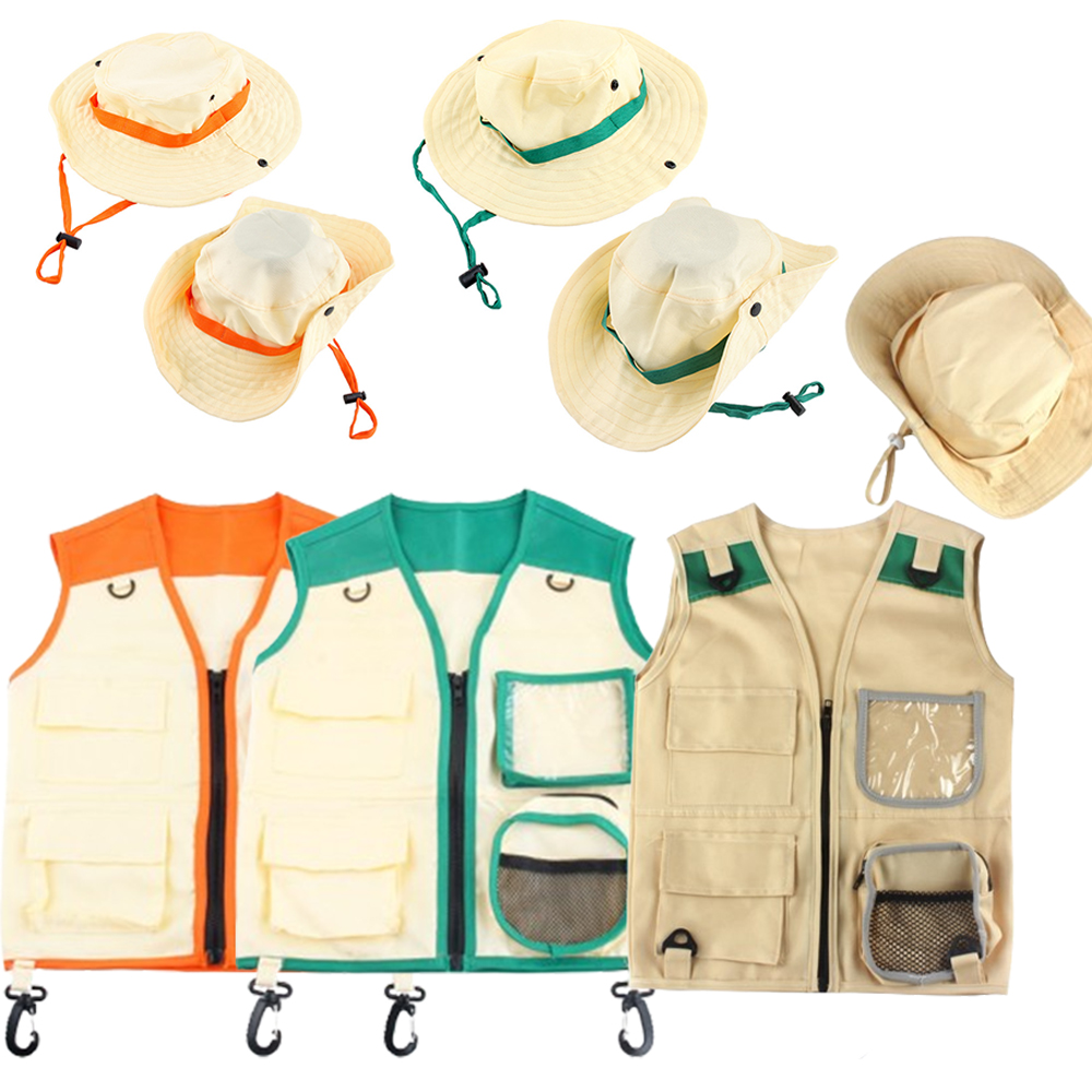 Outdoor Adventure Outfit - Kinderen Ontdekkingskostuumset Avontuurvest met Zonnehoed Kinderen