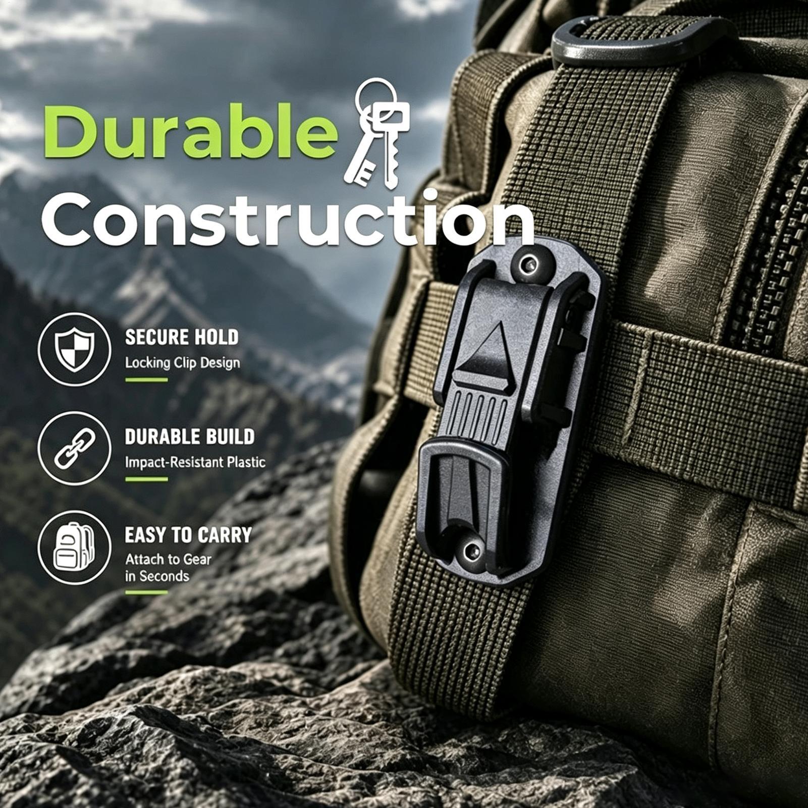 Outdoor Adventure Backpack - Riem Sleutelclip Multifunctionele Karabijnhaak Gesp Zwarte