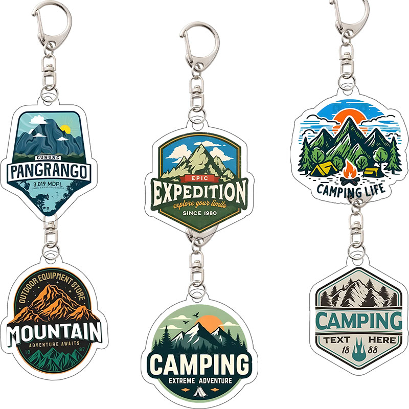 Outdoor Adventure Backpack - Retro Outdoor Camping Bergtop Badge Acryl