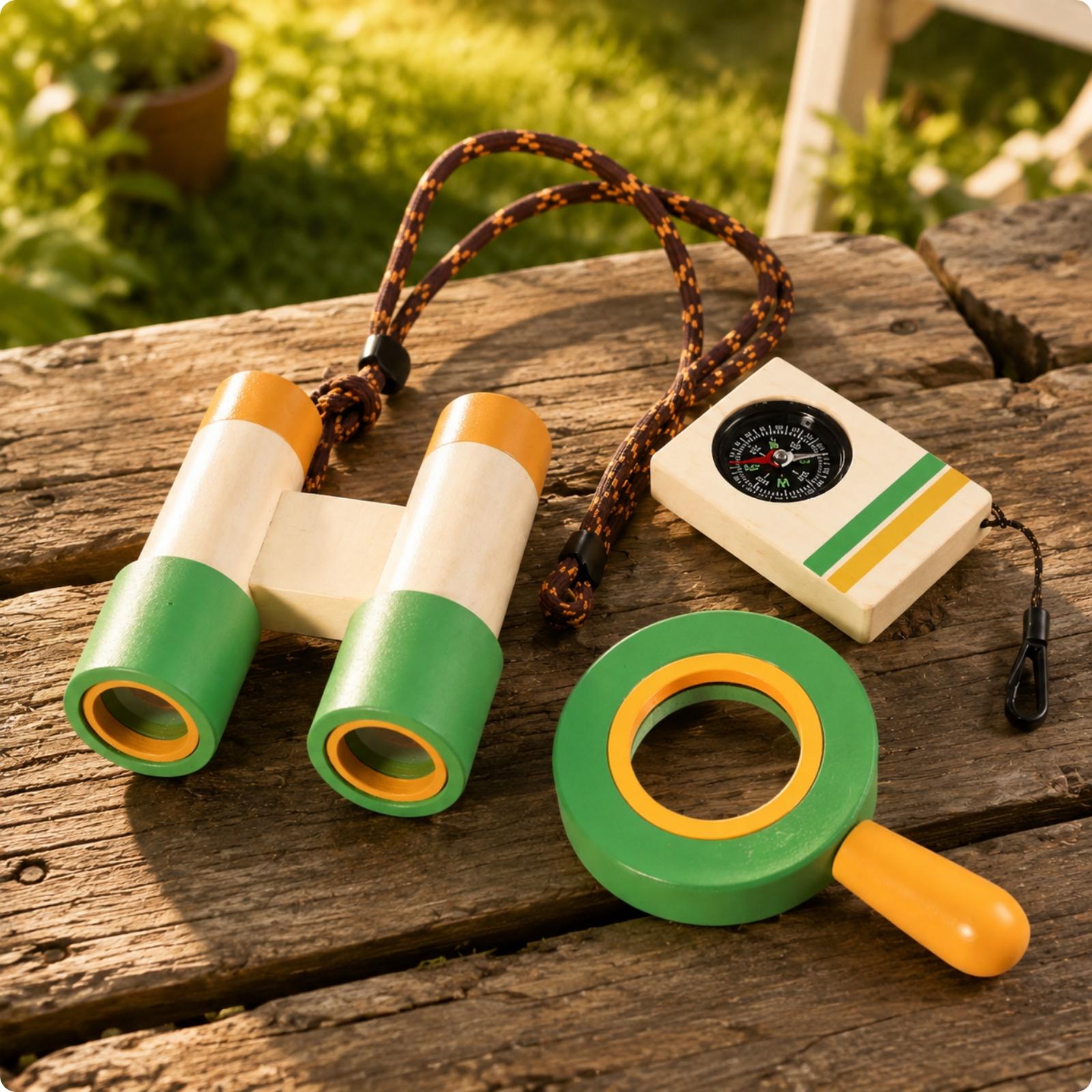 Houten buitenspeelset voor kin - Outdoor Adventure Kit For Kids recensie en prijs